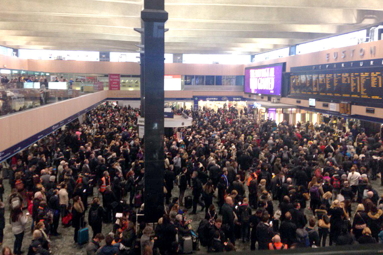 Crowds: Thursday's train delays have spilled over into the morning rush hour: Francesca Simon