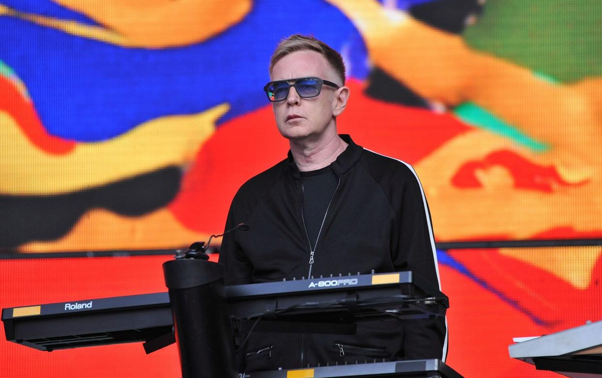 Depeche Mode's Andy Fletcher performing live on stage during the Spirit tour, at the London Stadium in Olympic Park in 2017 - Jim Dyson/Getty Images