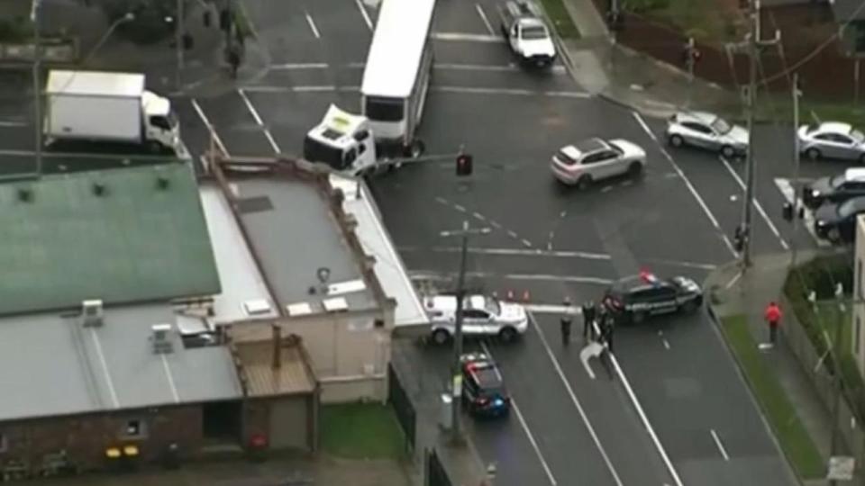 The student was allegedly bundled into the SUV by the unknown group outside Glen Eira College in southeast Melbourne on Monday afternoon. Picture: Supplied / Channel 7