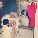 <p>Blue and Beyoncé spend time together before getting glam.</p>