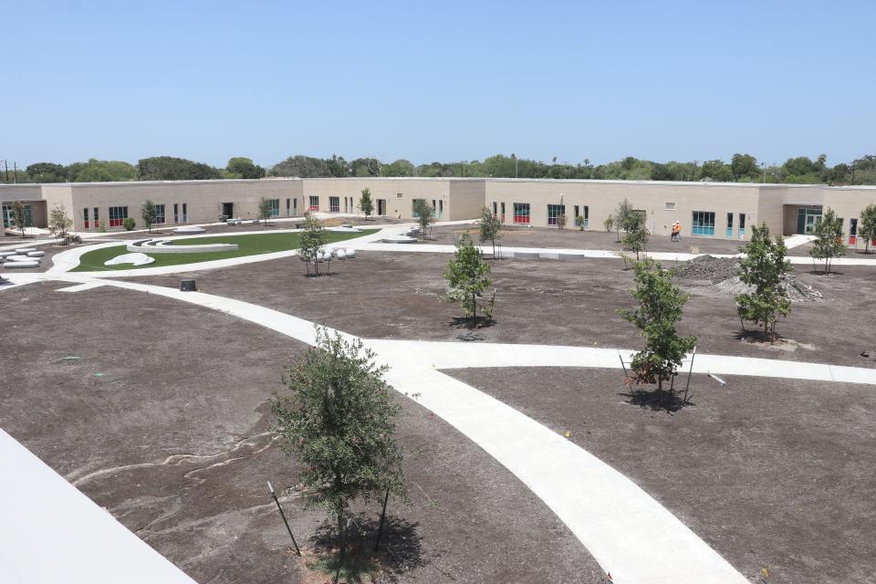 Cullen Place Elementary School, which replaces several older wing-style campuses, was planned with a more secure courtyard design. The school will open in August 2023.