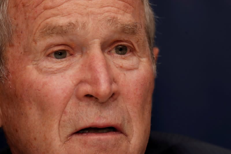 FILE PHOTO: Former U.S. President George W. Bush speaks during the Bloomberg Global Business Forum in New York City