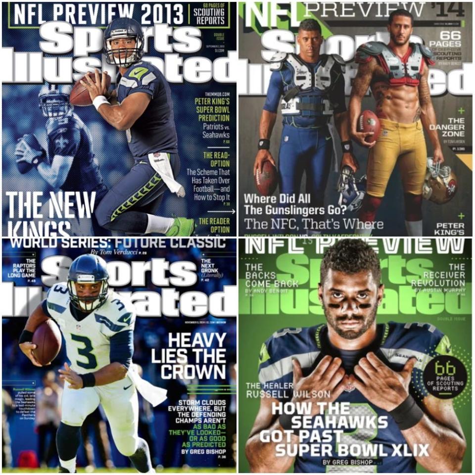 Russell Wilson, who spent one year at the University of Wisconsin, has been featured on the cover of SI several times.