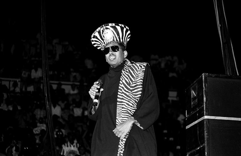 Rapper Shock G. of Digital Underground performs at Market Square Arena in Indianapolis