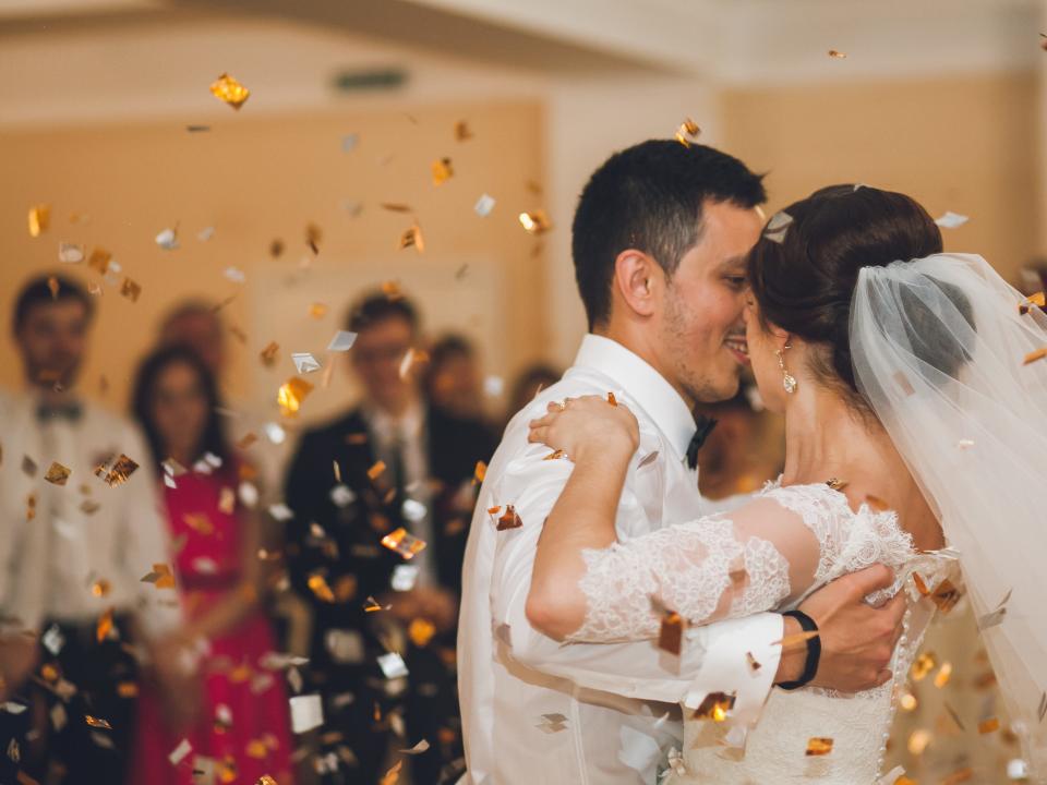 Couple dancing at wedding