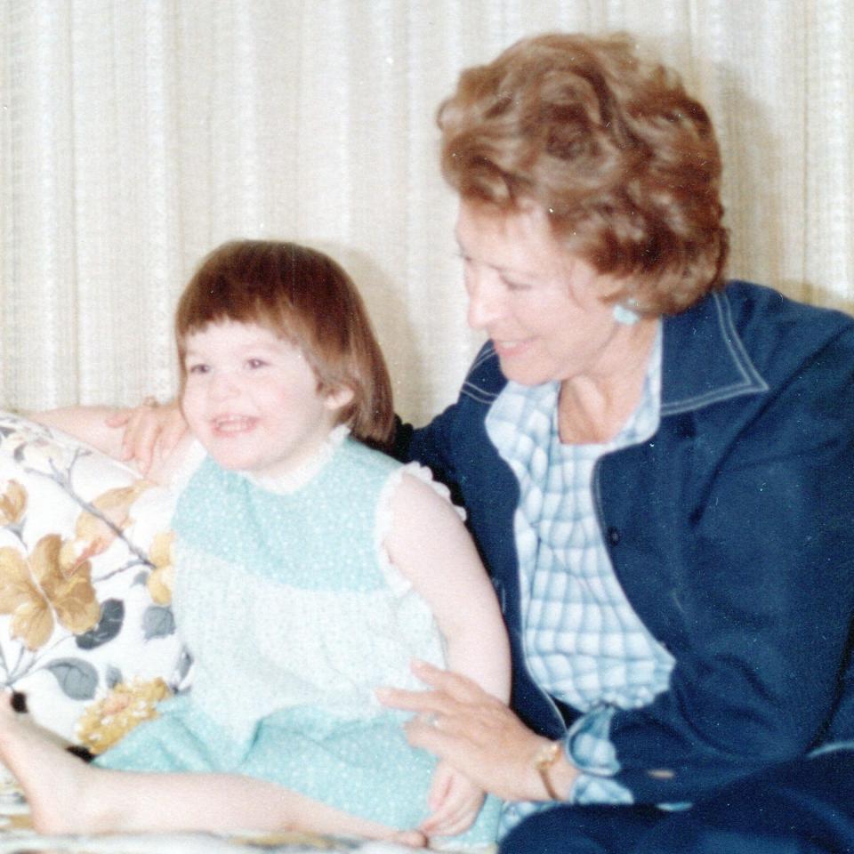 Harriette Glasner with her great-granddaughter Laura Crossett, then 3 years old, in 1978.