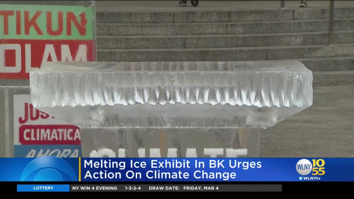 Melting ice exhibit in Brooklyn urges action on climate change