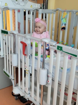 Fifteen-month-old Mariah Pearl in the hospital.