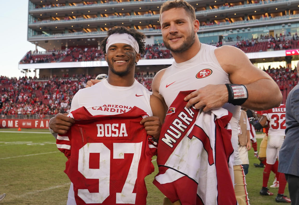 Kyler Murray and Nick Bosa want No. 1 and No. 2 overall in the 2019 draft. (Photo by Thearon W. Henderson/Getty Images)
