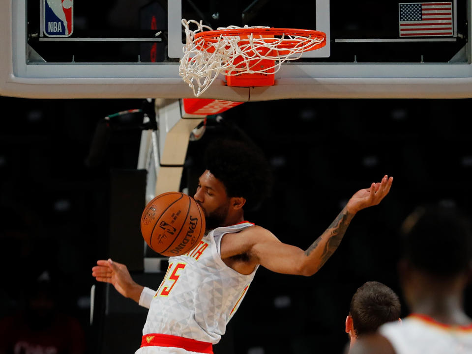 DeAndre’ Bembry dunks on his own face. This season might feel like that pretty often for the Hawks. (Getty)