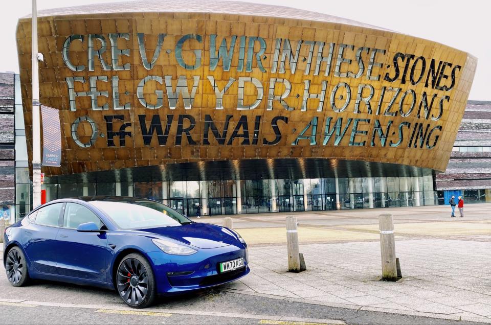 Tesla Model 3 in Cardiff