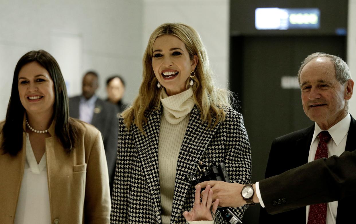 Ivanka Trump wore a ribbed white turtleneck in South Korea last month. (Photo: AHN YOUNG-JOON/AFP/Getty Images)