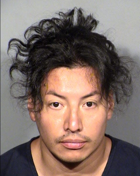 A police booking photo of Yoni Barrios, 32, who is accused of stabbing eight victims, two fatally, on the Las Vegas Strip on Thursday, Oct. 6, 2022.