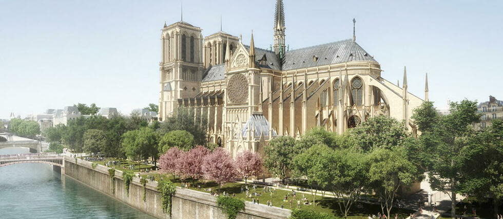 La cathédrale de Notre-Dame sera réaménagée avec davantage de végétalisation. (illustration)
