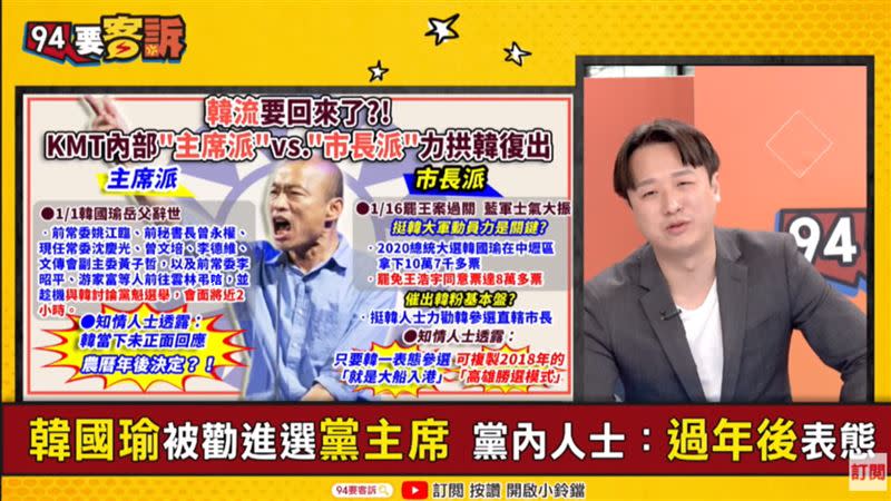 韓國瑜還在等什麼？ 李正皓認為這跟他是雙子座的「被動性格」有關！(圖／94要客訴)