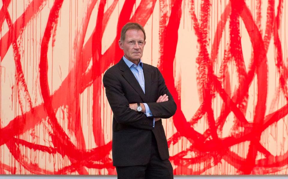 Sir Nicholas Serota in front of Cy Twombly's "Untitled (Bacchus)" - Justin Tallis/PA Wire