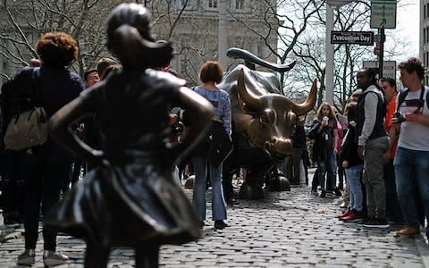 The statue original faced the Wall Street Bull - Credit: Getty