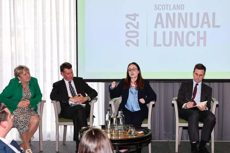 Christine Jardine, Liberal Democrat Westminster spokesperson, Murdo Fraser MSP, Kate Forbes MSP and Daniel Johnson MSP, at the CBI Scotland Annual Lunch in Edinburgh