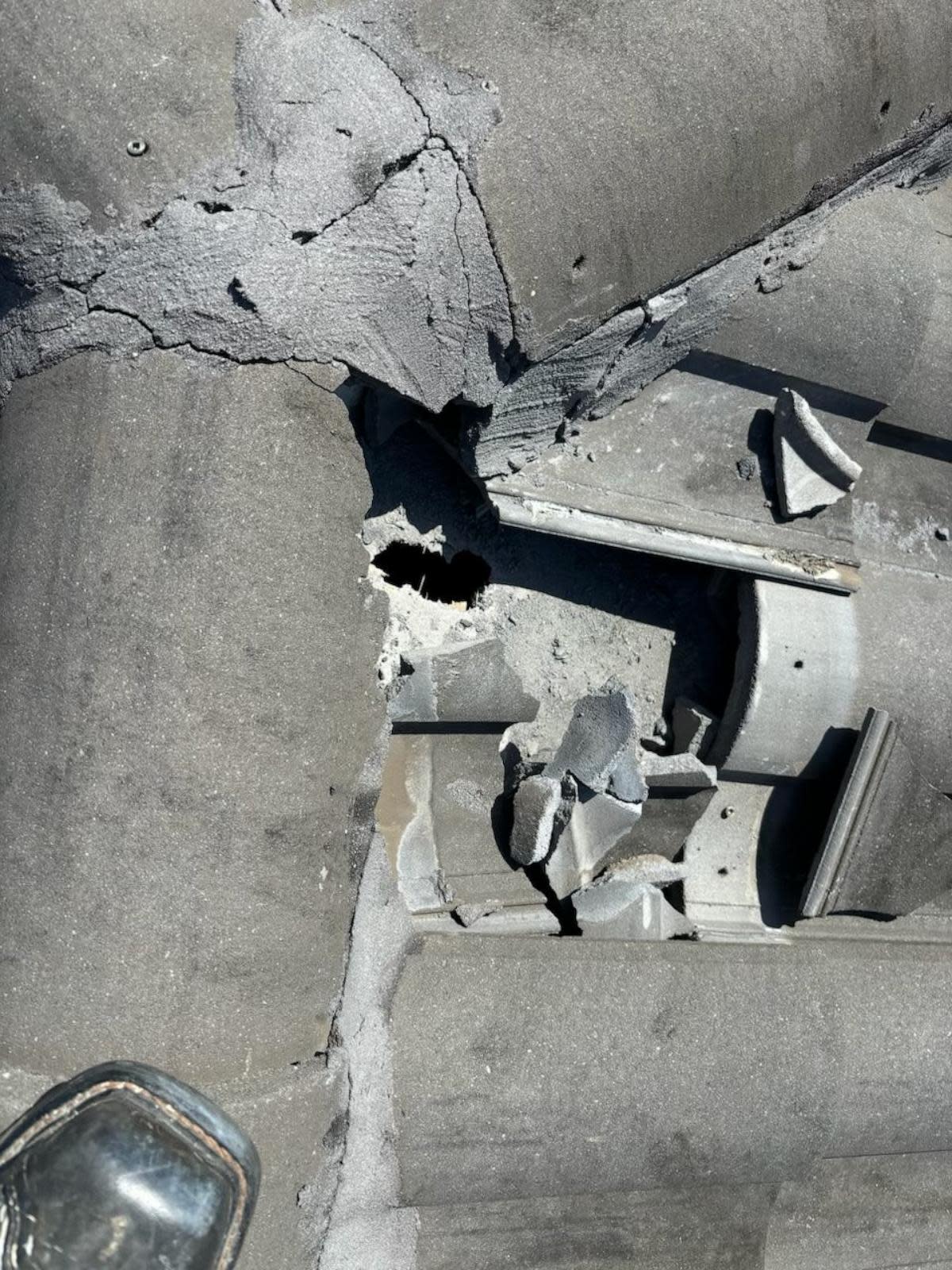 PHOTO: Alejandro Otero, a homeowner in Naples, Florida, shares photos of the alleged space object that crashed through his home. (Alejandro Otero)