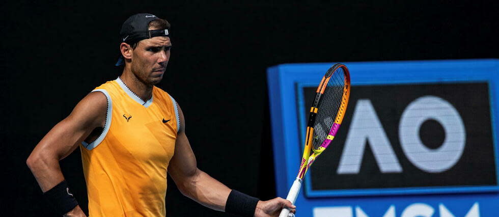 Rafael Nadal lors d'une session d'entraînement à Melbourne Park, dans le cadre de l'Open d'Australie, jeudi 13 janvier.
