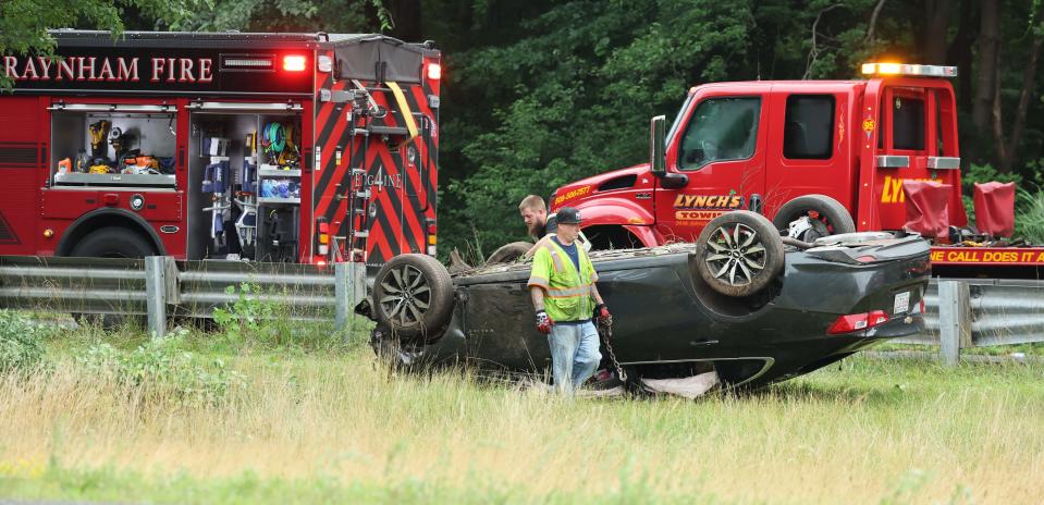 One person died in a single-vehicle crash on Interstate 495 South, prior to Route 24 North, in Raynham on Saturday, July 6, 2024.