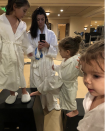 <p>“Squad spa day,” the eldest Kardashian sister captioned this pic with her three kids, Mason, 8, Penelope, 5, and Reign, 3, — all in robes — presumably taking a break from their very stressful lives. (Photo: <a rel="nofollow noopener" href="https://www.instagram.com/p/BdtRpgajVIU/?taken-by=kourtneykardash" target="_blank" data-ylk="slk:Kourtney Kardashian via Instagram;elm:context_link;itc:0;sec:content-canvas" class="link ">Kourtney Kardashian via Instagram</a>) </p>
