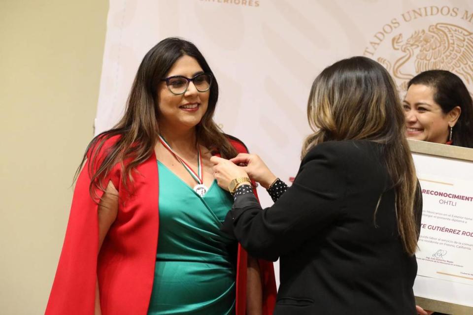 Yammilette Rodríguez honored with 20231 Ohtlí Award from the Consulate of México in Fresno on Dec. 8, 2023.