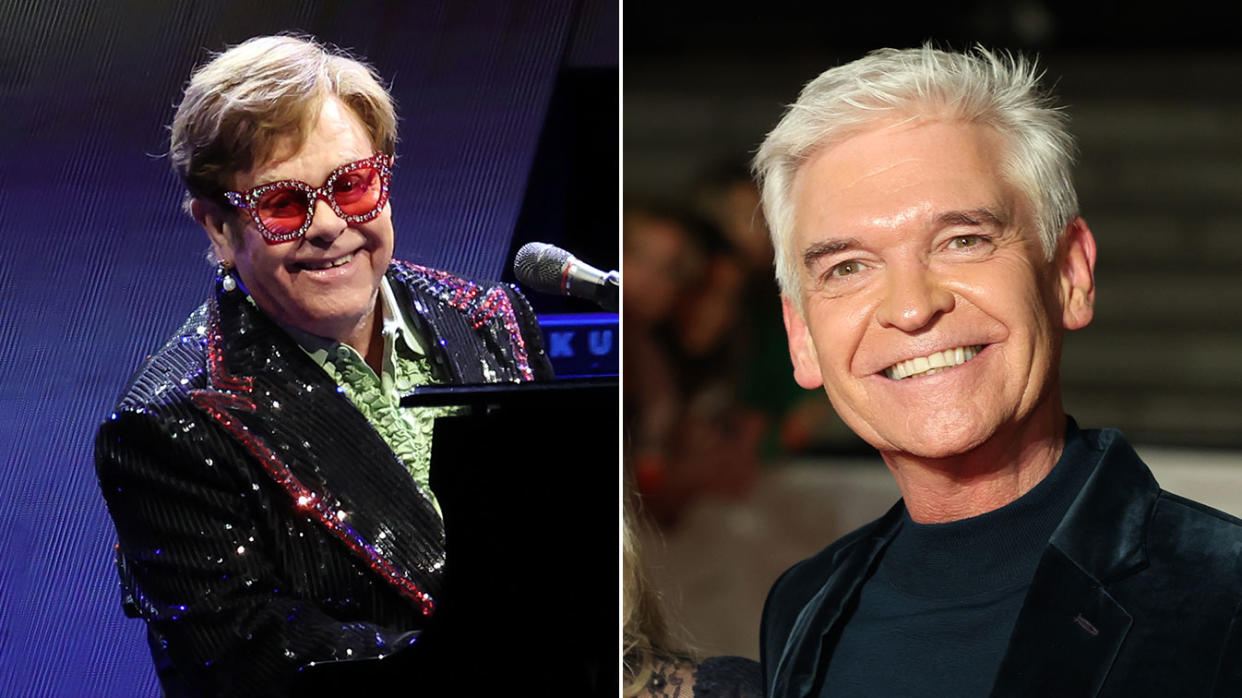 Elton John says homophobia played a part in the Phillip Schofield backlash. (Getty)