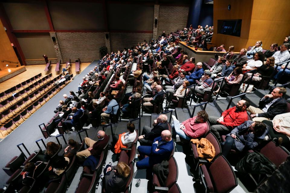 Students, staff, faculty and members of the public came out to hear Roger Thompson, a finalist for the Missouri State University president job, answer questions at an open forum in the Plaster Student Union auditorium on Thursday, Feb. 29, 2024.