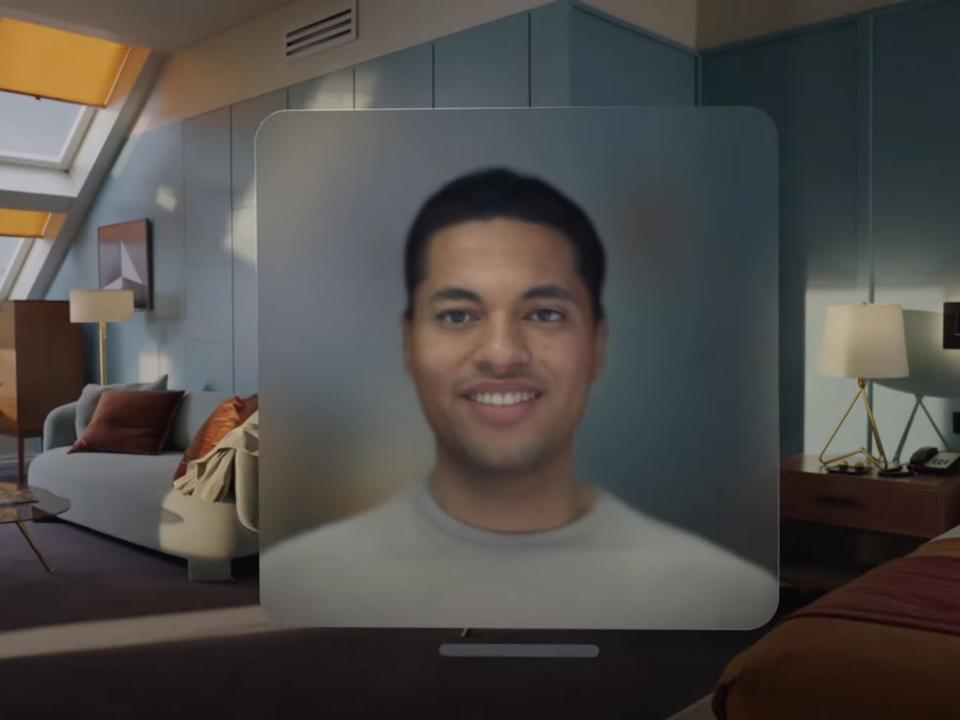 Apple's Vision Pro creates a digital likeness using AI to show when you're FaceTiming someone.