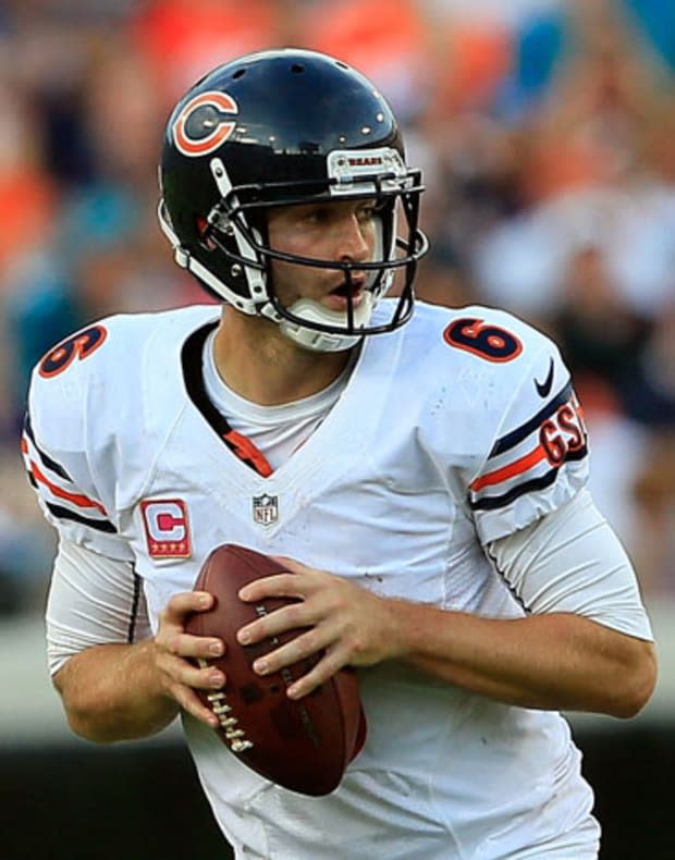 <p>The Chicago Bears quarterback copes with Type 1 diabetes, which he was diagnosed with in 2008. He carefully monitors his blood sugar before games, opting for insulin injections rather than a pump that might interfere with his range of movement. "Diabetes is not easy," he <a href="http://parade.condenast.com/health/2009/11/17-life-with-diabetes.html" rel="nofollow noopener" target="_blank" data-ylk="slk:told;elm:context_link;itc:0;sec:content-canvas" class="link ">told</a><em>PARADE</em> in 2009. "It’s with you every day—I wake up with, I have to manage it on the football field, and I go to sleep with it. I don't like pricking my finger to check my blood sugar or having to inject insulin four times a day. That’s where it gets personal, having to stick yourself with a needle. But now, it’s just something that I have to do, like millions of other people."</p>