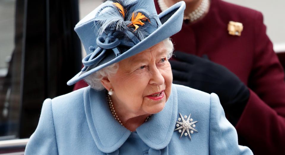 Stewart Parvin dressed Her Majesty in blue for last month's Commonwealth service (Getty Imges)