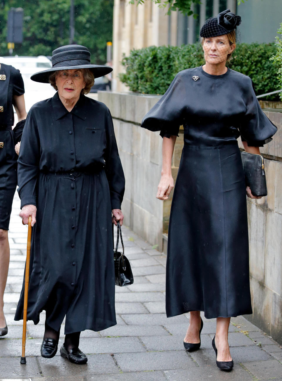 LONDON, UNITED KINGDOM - JUNE 27: (EMBARGOED FOR PUBLICATION IN UK NEWSPAPERS UNTIL 48 HOURS AFTER CREATE DATE AND TIME) Lady Pamela Hicks and India Hicks attend the funeral of Patricia Knatchbull, Countess Mountbatten of Burma at St Paul's Church, Knightsbridge on June 27, 2017 in London, England. Patricia, Countess Mountbatten of Burma daughter of Louis Mountbatten, 1st Earl Mountbatten of Burma and third cousin of Queen Elizabeth II died aged 93 on June 13 2017. (Photo by Max Mumby/Indigo/Getty Images)