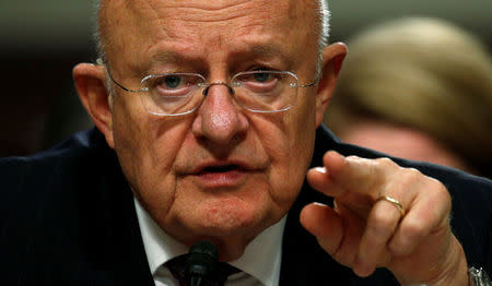 Director of National Intelligence James Clapper testifies before a Senate Armed Services Committee hearing on foreign cyber threats, on Capitol Hill in Washington. REUTERS/Kevin Lamarque