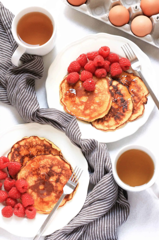 <p>Dish by Dish</p><p>These light, fluffy coconut flour pancakes are perfect for breakfast, brunch or dessert. Gluten-free, dairy-free, low-carb and paleo.</p><p><strong>Get the recipe: <a href="https://www.dishbydish.net/grain-free-coconut-flour-pancakes/" rel="nofollow noopener" target="_blank" data-ylk="slk:Coconut Flour Pancakes (Gluten-Free, Dairy-Free);elm:context_link;itc:0;sec:content-canvas" class="link ">Coconut Flour Pancakes (Gluten-Free, Dairy-Free)</a></strong></p>