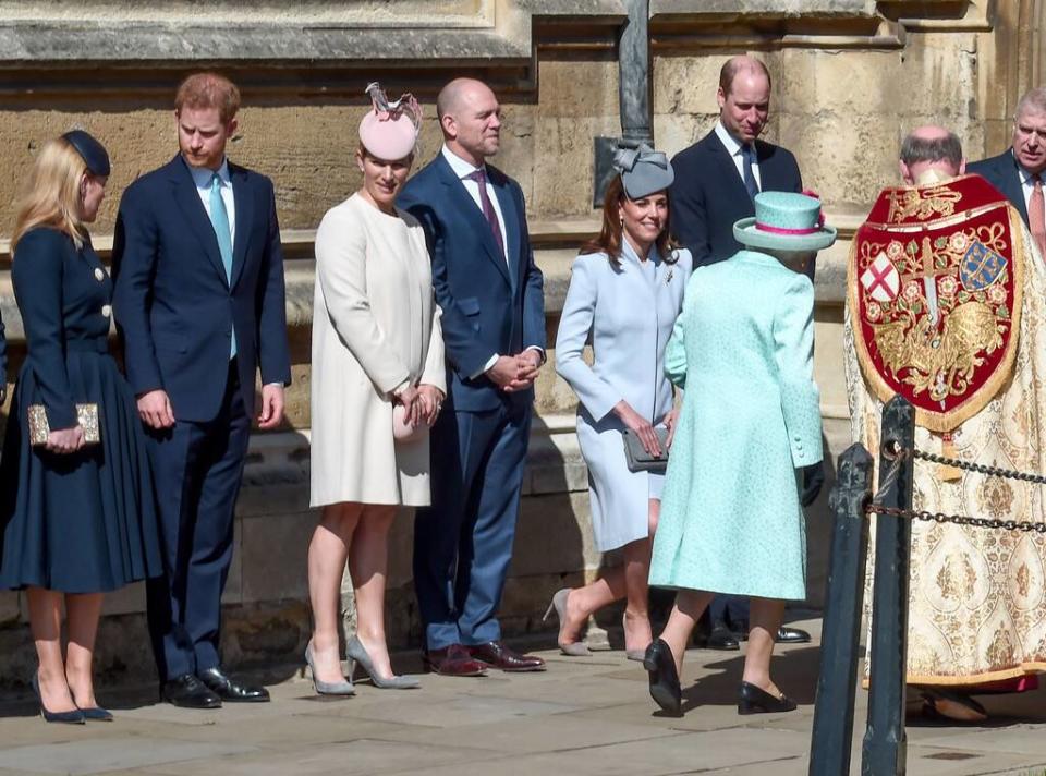 Prince William, Kate Middleton, Zara Tindall, Prince Harry, Mike Tindall, Queen Elizabeth, Easter Sunday Service