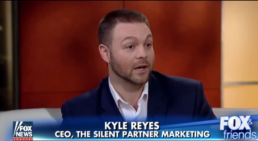 Swaggering jock Kyle Reyes (above) designed the highly provocative ‘Snowflake Test’ for so-called ‘entitled millennials’: Fox News