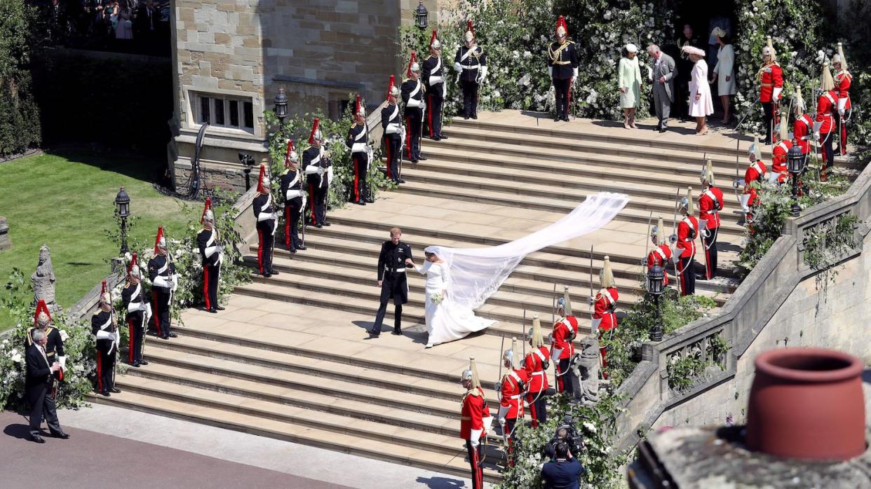 Harry Meghan royal wedding leaving chapel