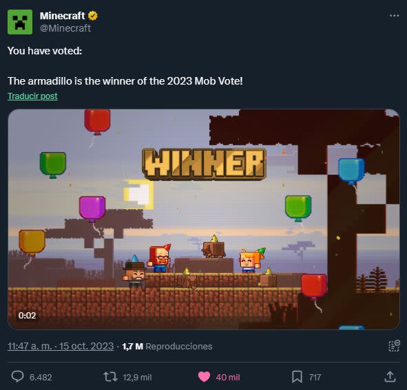 Última criatura anunciada para votação de mobs no Minecraft Live