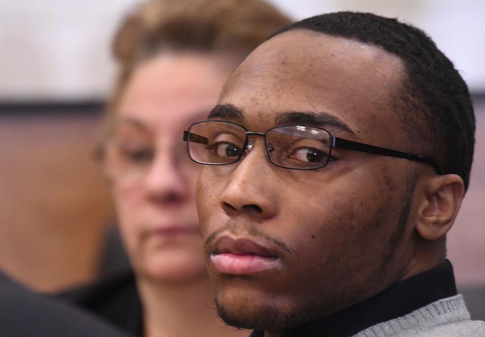 Khairi Bond is shown in Richland County Common Pleas Court during his 2019 murder trial.