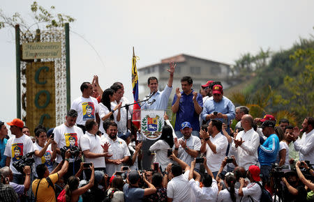 Venezuelan opposition leader Juan Guaido, who many nations have recognised as the country's rightful interim ruler, attends a rally in San Antonio, Venezuela, March 30, 2019. REUTERS/Ivan Alvarado