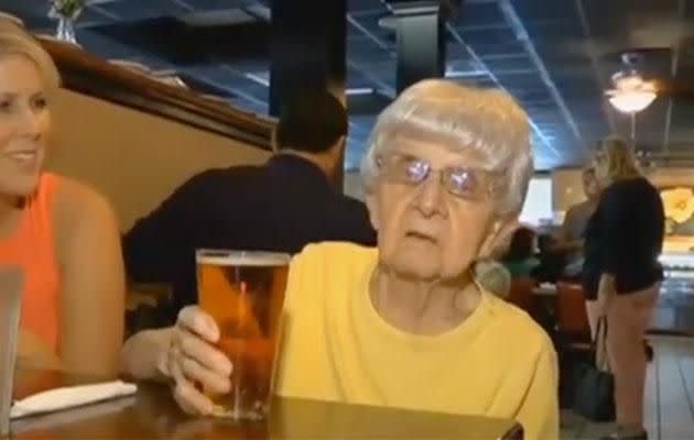 103-year-old woman says beer is the secret to a long life. Photo: YouTube