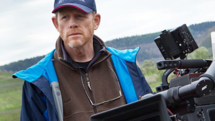 Ron Howard in his first day on the set of the Han Solo movie at Pinewood (Credit: Yahoo File)