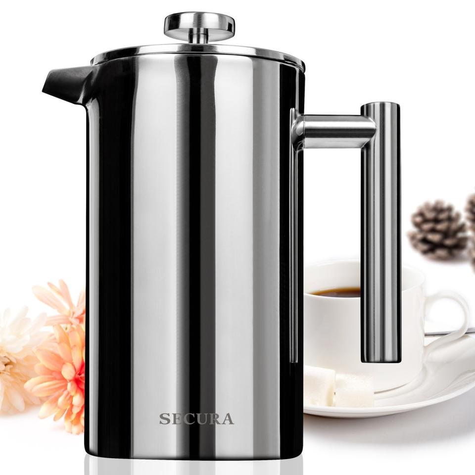 &nbsp;Get it <a href="https://www.amazon.com/Secura-Stainless-French-Coffee-Screen/dp/B00JE36GLQ/ref=sr_1_5?s=kitchen&amp;ie=UTF8&amp;qid=1520452616&amp;sr=1-5&amp;keywords=french+press" target="_blank">here</a> for $24.99.