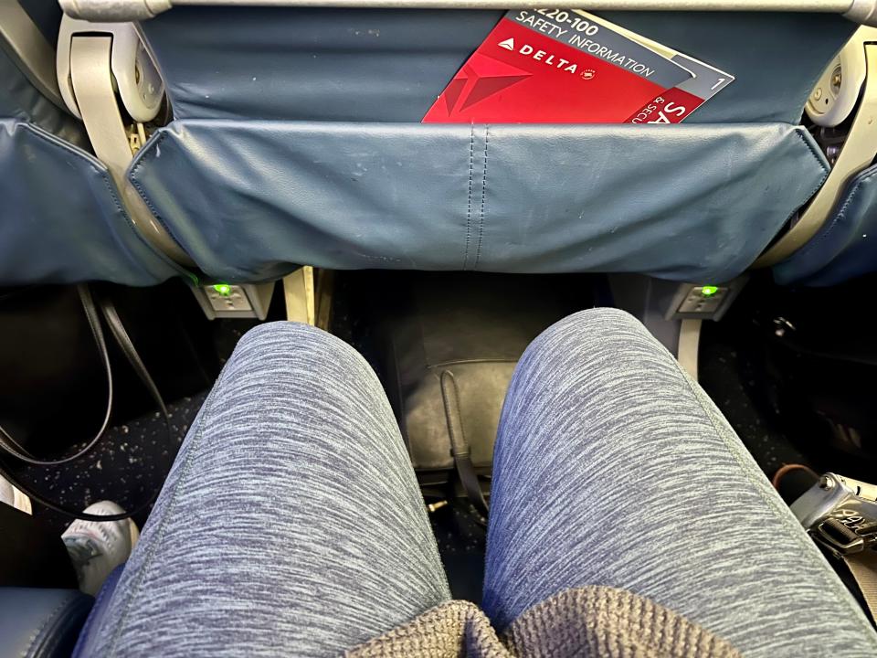 The legroom onboard Delta's A220.