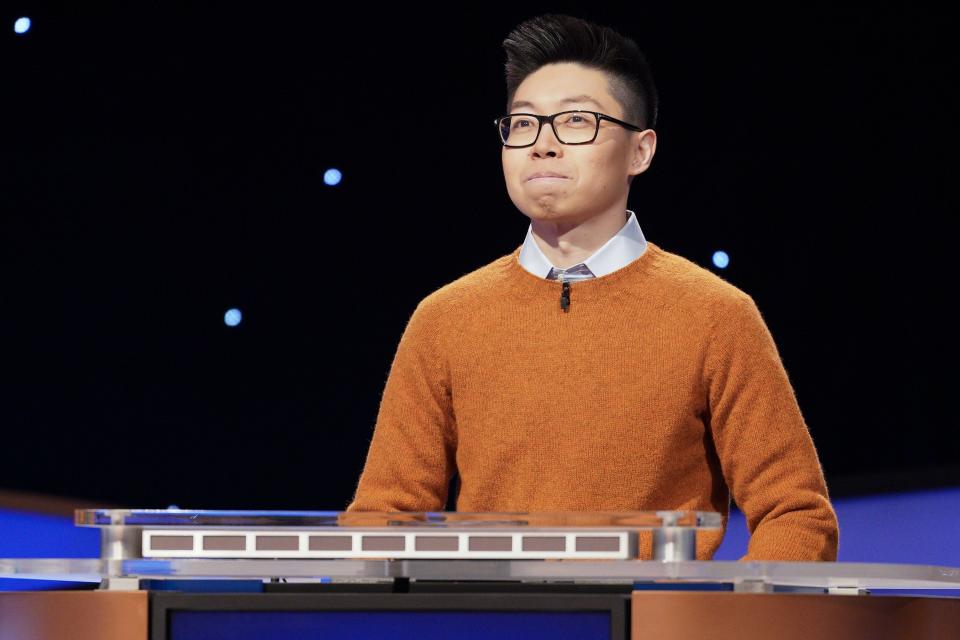 Andrew He competes in the “Jeopardy!” Masters tournament. | ABC