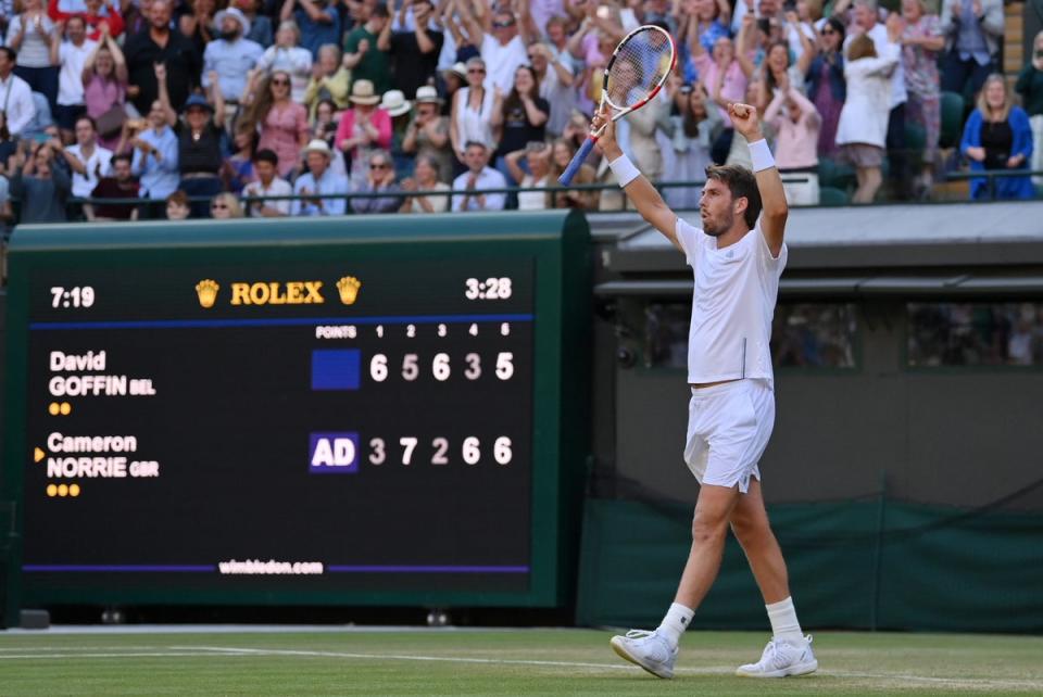 Cameron Norrie celebrates win (Getty Images)