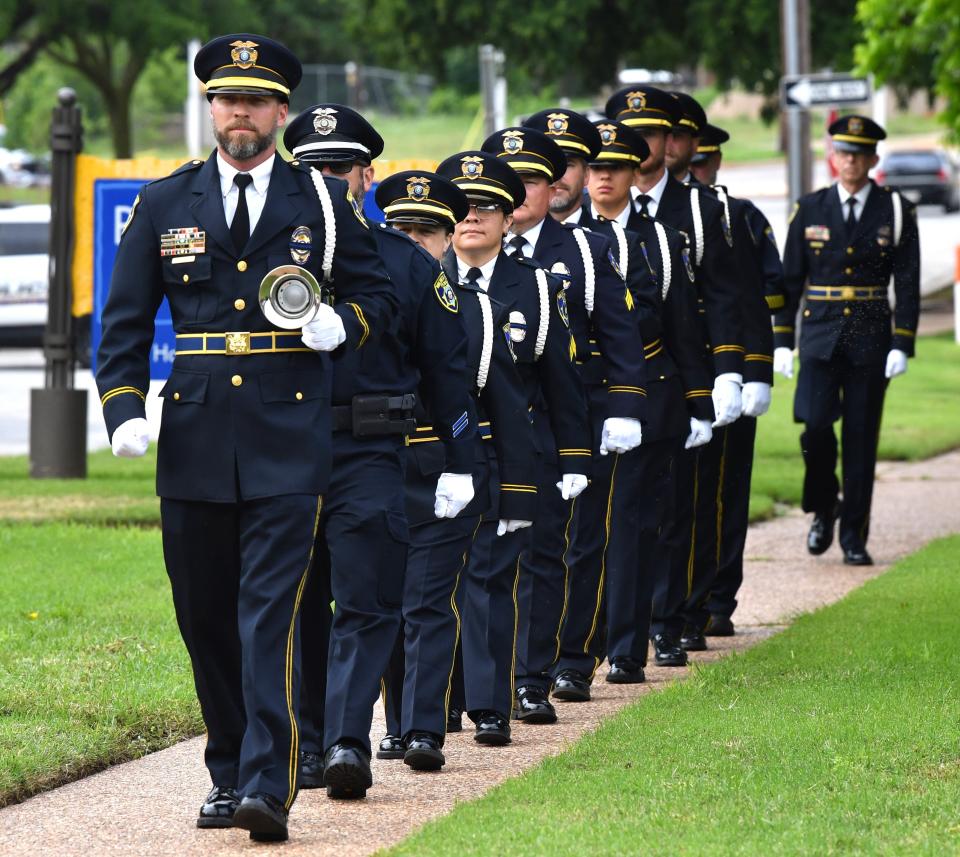 The flag presentation by the honor guard during the Wichita Falls Police Memorial Service on Monday.