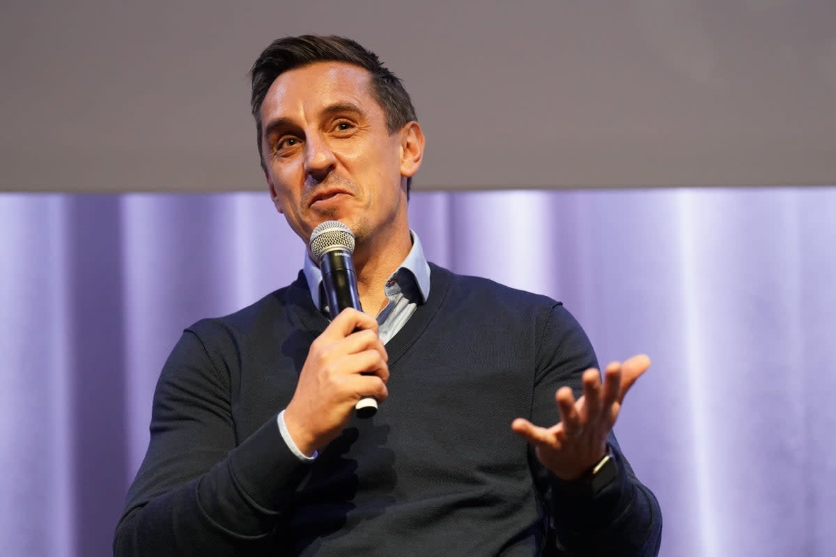 Former England footballer Gary Neville speaking at a fringe meeting (Stefan Rousseau/PA) (PA Wire)