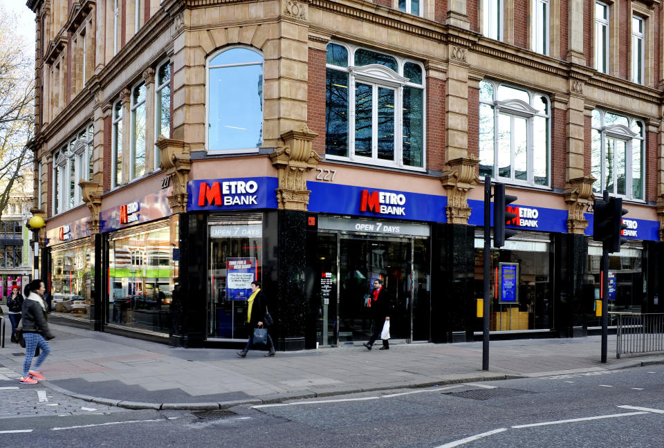 Metro Bank on Tottenham Court Road, London. Photo: Nick Ansell/PA Images